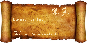 Nyers Fatime névjegykártya